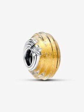 Shooting Star Grooved Murano Glass Charm